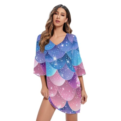 Robe d'été femmes à coupe ample et respirante avec col V Line flatteur