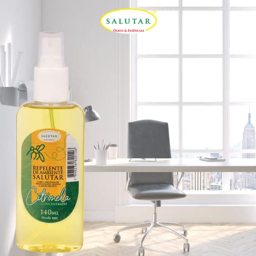 Repelente de Citronela Natural Ambiente Moscas Mosquitos Pernilongos 140 ml Spray SALUTAR
