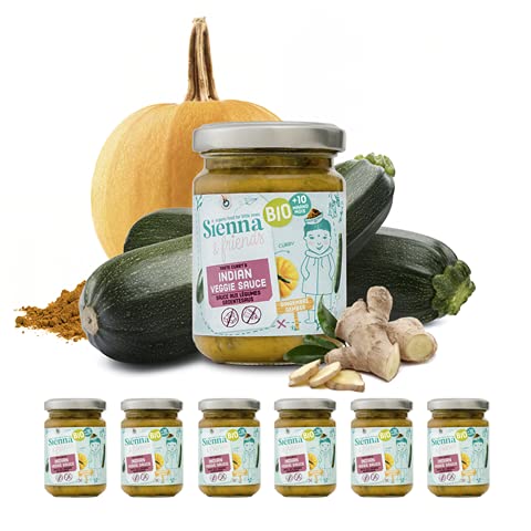 SIENNA & FRIENDS - x6 Pots Bébé - Sauce Indienne - Sauce aux Légumes - 100% Bio - Sans Additifs - Dès 10mois - 130g Cover