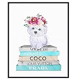 Dog Wall Decor - Designer, Coco, Prada, LV Wall Decor - Maltese Puppy - Dog Lover Gifts - Glam High...