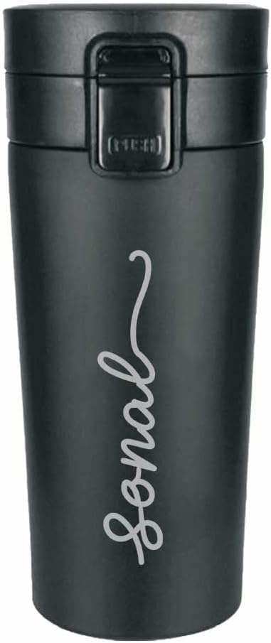 Nutcase Personalized Travel Coffee Flask Sipper with Name Engraved Stainless Steel Flask - Add Name