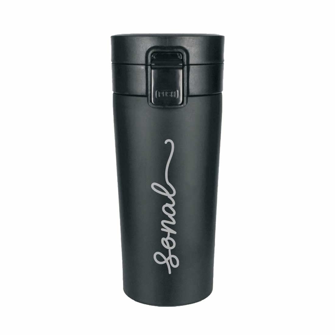 Nutcase Personalized Travel Coffee Flask Sipper with Name Engraved Stainless Steel Flask - Add Name