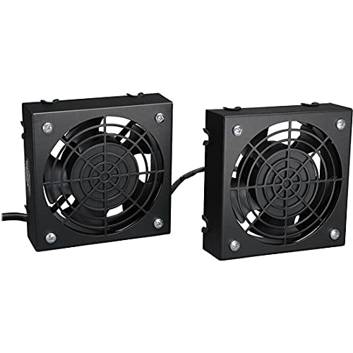 TRIPP LITE Wall-Mount Roof Fan Kit, 2 High-Performance Fans, 120V, 210 CFM, 5-15P Plug, 2-Year Warranty (SRFANWM)