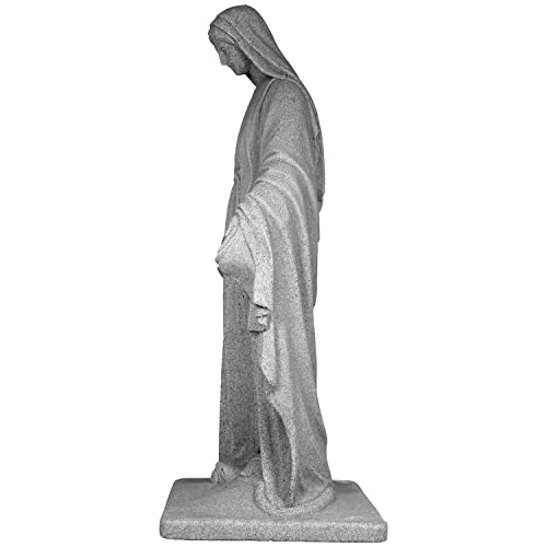 Virgin Mary Statue – Natural Granite Appearance – Made of Resin – Lightweight – 34” by Emsco Group - Image 5