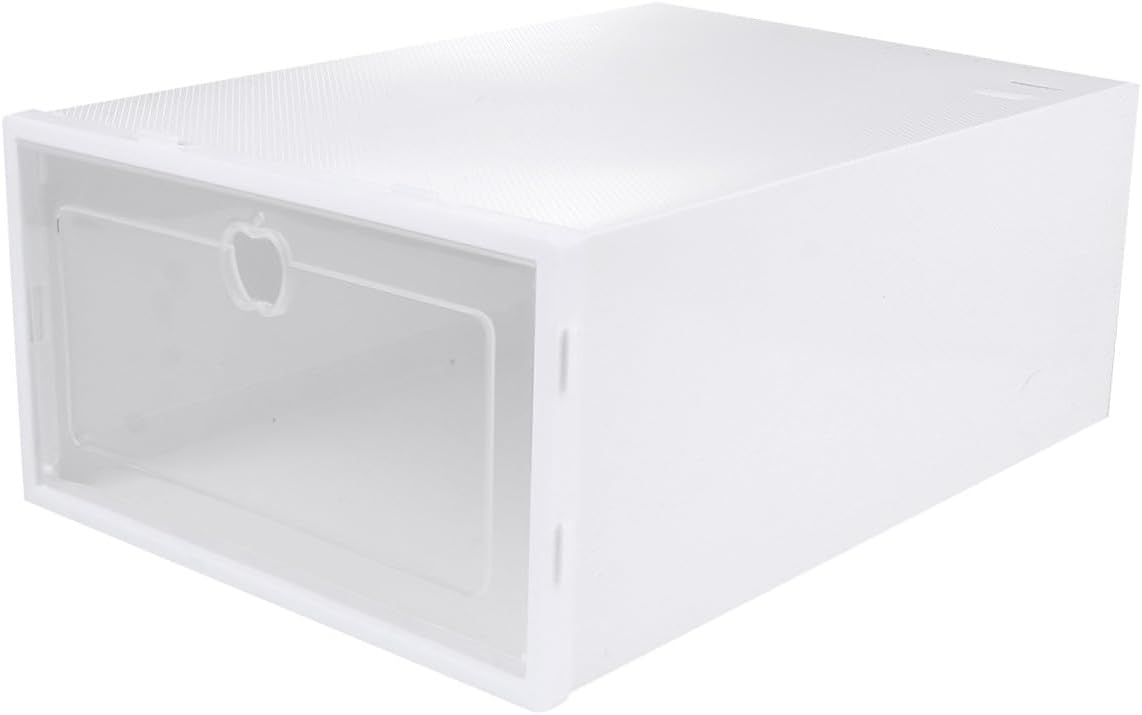 6pcs Stackable Transparent Shoe Storage Organizer Drawer Type Shoe Box for Sneakers Boots and High Heels Material Random Frame Color for Home Closet Use