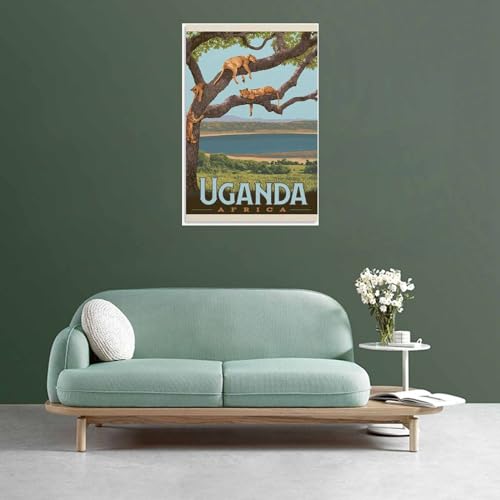 Póster de viaje vintage de Uganda: inspira tus días con la magia de África en un lienzo 3