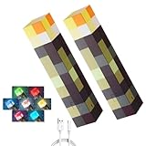 torche murale médiévale ✔【Cadeau idéal】Cette lampe de poche lumineuse unique Miner Game peut être utilisée comme lampe de poche à main ou murale, ce qui la rend adorable, adaptée pour décorer votre salle de jeux, chambre à coucher, bureau et chambre d'enfant ou une fête, c'est un beau cadeau pour les enfants, les amis, les fans de jeux.
