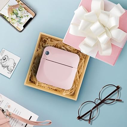 Image of Careflection Mini Pocket Printer,Portable Thermal Printer for Label,Text Memo,Receipt,Sticker,Photo Printers, BT Inkless Printing, Wireless Bluetooth Printer Compatible with iOS and Android (Pink)