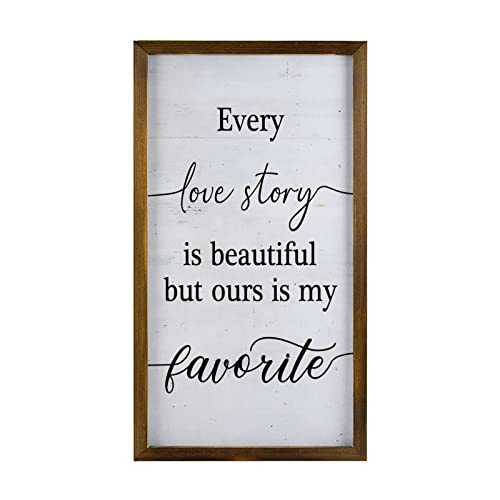 Panneau en bois rustique Every Love Story cadeau idéal mariage et PACS