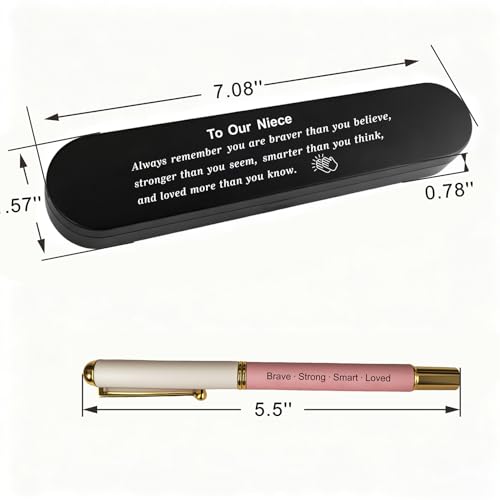 Bolígrafo gel negro con caja grabada para sobrina miniatura 3