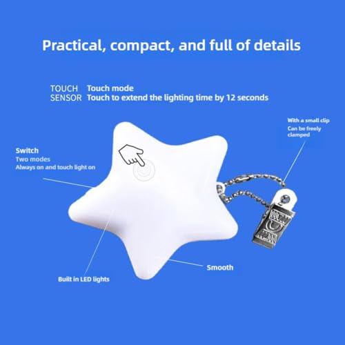 Purse Light Handbag Light, Purse Light with Automatic Sensor, Five-Pointed Star Shaped Purse Glow Light, Purse Lamp Handbags Purse Accessories Gifts for Women, Girls, Friends 7