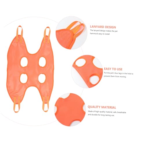 Hamac de toilettage S orange pour chat et chien | Support d'immobilisation pour coupe des griffes