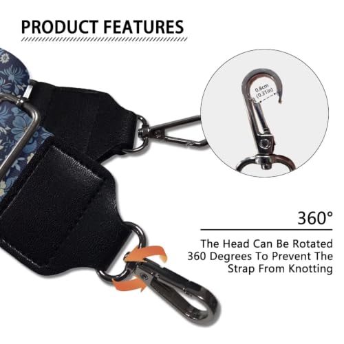 Image of Adjustable Purse Strap for Women, Crossbody Wide Handbag Strap Replacement, Sturdy Bag Strap with Silver Hardware