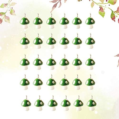 MILISTEN 30pcs Mini Mushroom Pendants Charms Jewelry Making Charms for DIY Craft Necklace Bracelet Earrings Keychain Jewelry Making Green 12MM