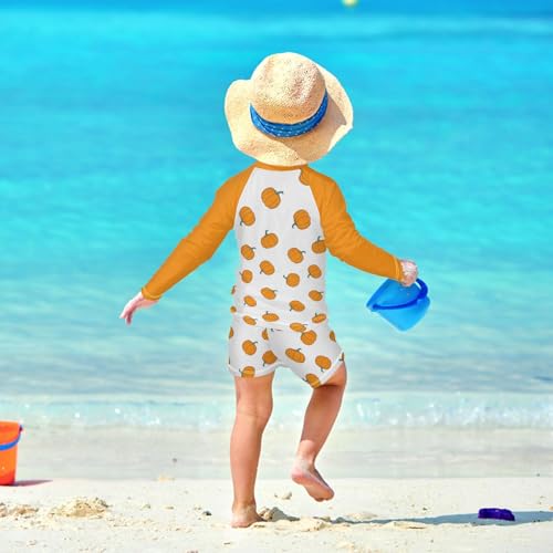 Boys Rash Guard Set Pumpkin Piece UP50+ Swim Set for Boys 3T-10T3