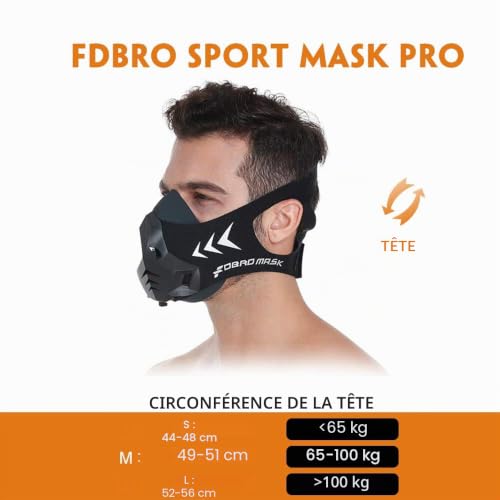 FDBRO Masque de Sport Pro Masque de Simulation de Haute Altitude – vue 6