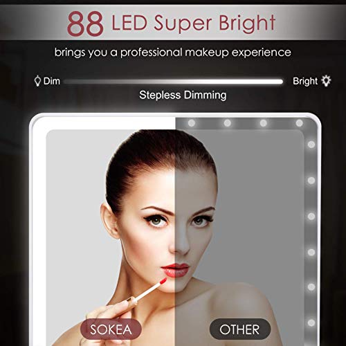 Espejo de maquillaje rectangular iluminado con 88 LED miniatura 2