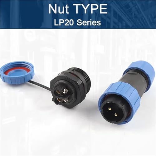 Conector SP20 de 5 pines IP68 impermeable con tuerca trasera de aviación 2