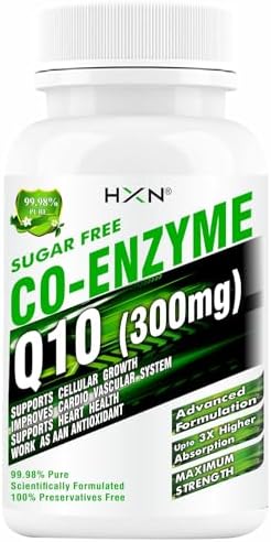 HXN coq10 Supplement,coenzyme q10 300mg As Ubiquinol With Omega 3,Alpha Lipoic Acid To Promote Heart Health,& High Energy Boost- 60 coq 10 Tablets, 250 grams