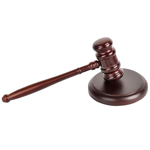 Three D Martelo e bloco de madeira premium perfeito para juiz, advogado, quadra de leilão, empresa, estudante