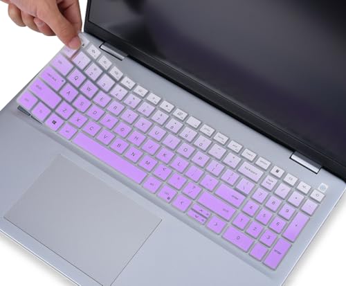 Keyboard Cover Skin for 2025 Dell 16 Plus Laptop DB16250, Dell 16 Plus 2-in-1 Laptops DB16255 DB06250, Dell 16 Laptop DC16250 DC16251, Dell Inspiron 16 5640 5645 Keyboard Skin Protector, Ombre Purple