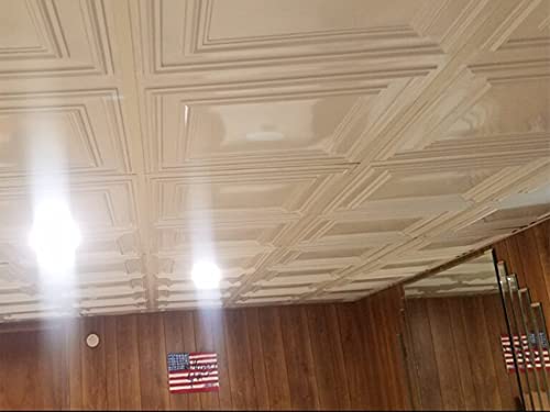 From Plain To Beautiful In Hours 232 Economy PVC Lay-in Ceiling Tile 2 ft. x 2 ft., White, 50 Pack - Thumbnail 3