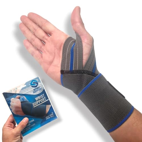 ANTEVIA – Vendaje de muñeca ajustable | TAMAÑO ÚNICO AJUSTABLE & MANGO DERECHO O IZQUIERDO | Férula | Compresión para dolor articular, esguinces, tendinitis | Boxeo de fuerza (Wrist support)