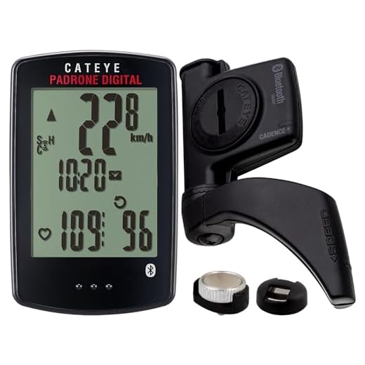 CATEYE Padrone Digital Bluetooth Cycling Computer – IPX8 Waterproof Wireless Bike Speedometer, Bluetooth Heart Rate, Speed & Cadence Compatible, For Road, MTB, Gravel Bikes, Smartphone App Ride Upload