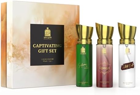 Adilqadri Captivating Trio Luxury Perfume Gift Set (3 x 20ml) | With Shanaya, White Oud, Safwan Perfume, Unisex Strong Woody, Fruity, Amber Long Lasting EDP Fragrance Set
