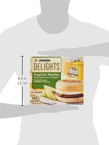 Jimmy Dean Delights Turkey Sausage Egg White and Cheese English Muffin Breakfast Sandwiches 4 Count (Frozen)