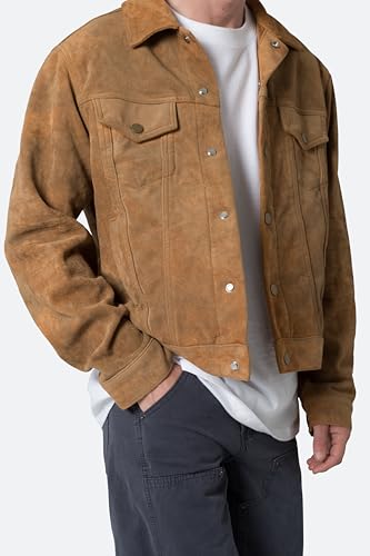 Image of mnml Men's Mnml Men's Suede Trucker Jacket