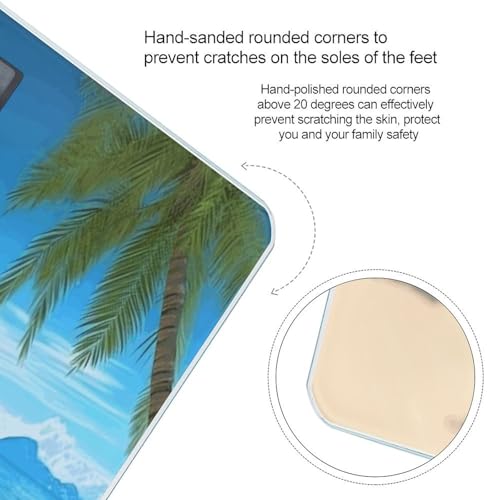 Báscula digital para baño con diseño playa hawaiana y palmeras miniatura 4