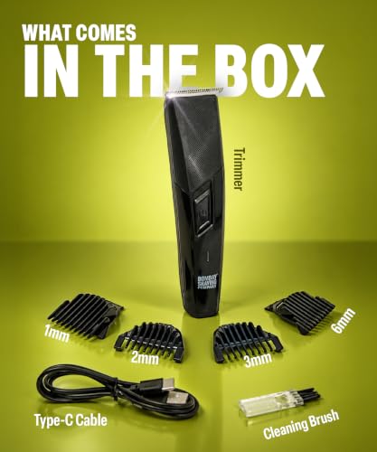 Image of Bombay Shaving Company Power Play NXT Trimmer for Men | Beard Trimmer for Man | Hair Trimmer for Man | Type C, 90 Min, 4 Combs, Self-Sharpening | Olive