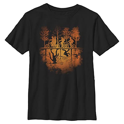 Stranger Things Unisex Kinder Upside Down Pumpkin Short Sleeve T-shirt, Schwarz, Einheitsgröße