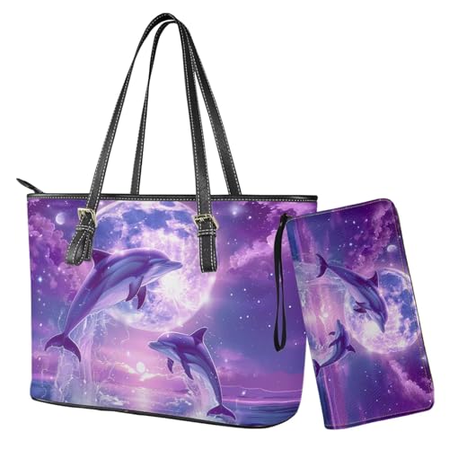 Bolso Satchel de Cuero para Mujer con Billetera y Asa Superior miniatura 1