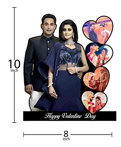 Image of Customized Valentine Day Photo Frame for Gifts | Personalized Couple Photo Collage Frame with Custom Photo Printing | Romantic Anniversary, Wedding, Engagement, Birthday & Valentine Gift