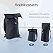 Rolltop Backpack for Men Women, Lightweight,PU Waterproof Bag Laptop Backpack Fits 16 inch Laptop Large Capacity Adjustable 23L for Travel Sports Work University Camping School Season,Black