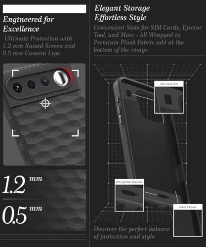 Image of WOW IMAGINE Back Cover for Realme 16 5G with Hexa Cube Design | Ultra Slim Soft Rubberised Case | Inner Velvet Fabric | Flexible Mobile Case | Camera Protection - Black