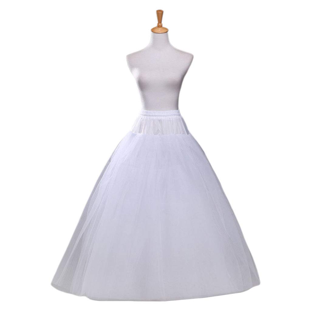 ZZALLLGonna Mezza Gonna Stile Lungo Senza Cerchi a 4 Strati Sottoveste Abito da Sposa da Sposa Foderato da Donna Abiti da Festa da Donna Fodera da Gioco di Ruolo