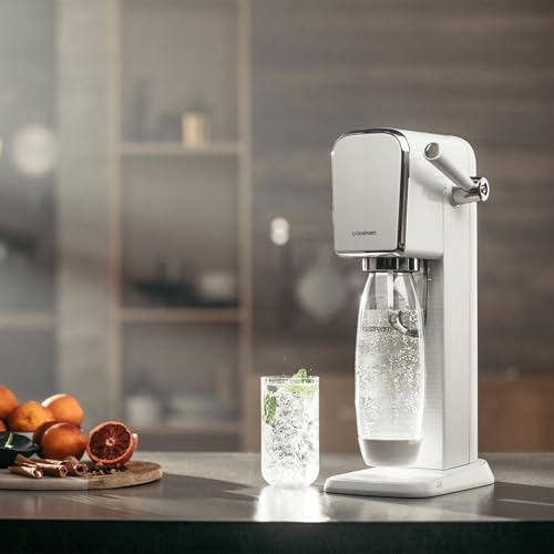 Bild 5 - SodaStream Wassersprudler ART mit CO2-Zylinder und 1x 1L spülmaschinenfeste Kunststoff-Flasche, Höhe 44cm, Weiß, 44 cm