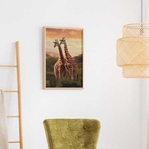Kit d'art diamant girafe DIY avec strass ronds ELUZZIZUT - 6