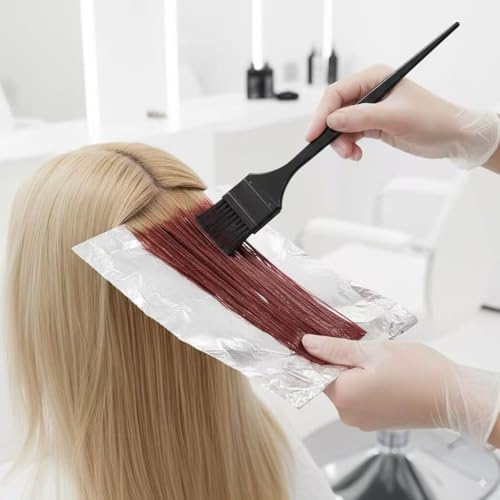 Foilmall Friseur Pop-up Folienblätter – vorgeschnittene Einzelblätter, 500 Stück, Silber, 12,7 × 27,3 cm, 15 µm extra stabil, einseitig geprägt, für professionelle Haarfärbung & Highlights