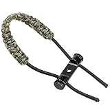 SUNYA Archery Bow Wrist Sling, 550 Paracord Strap with Stretch Lanyard Comfortable on Hand. Aluminum Mount and Camo Color. Fit Compound Bow Stabilizers