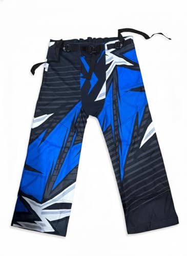 Unbound Sports Inline Hockey Pants â€“ Senior Adult Roller Hockey Pants with Air Mesh Ventilation, Lycra Stretch Thighs & Adjustable Waist Straps (Bolt, Extra Large)