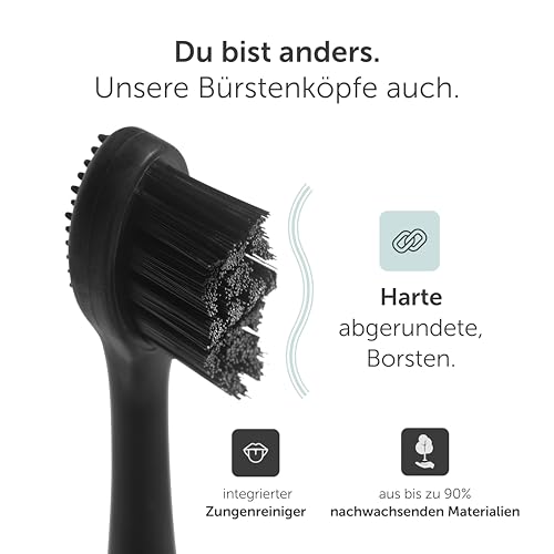 Wondersmile Ersatzköpfe Schallzahnbürste (Hart, Ultimate Black, 4er-Pack) – Ansicht 2