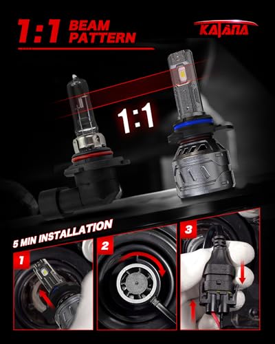 Image of KATANA 9012 Bulbs, HIR2 400% Brightness 6500K Plug and Play Fog of 2 | 1:1 Size,Cooling Fan,360Beam Angle