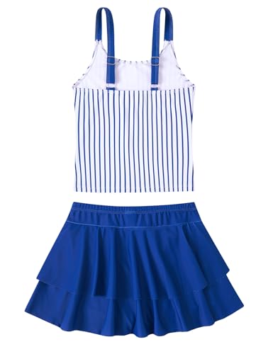 Image of ALISISTER Girls Tankini Swimsuit Two Piece Bathing Suits Summer Beach Swimwear with Shorts for 7-12 Years