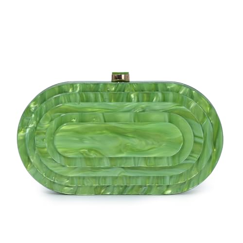 Image of Fecialy Acrylic Evening Clutch Bag for Women Shell Shape Handbags Marbling Purse Formal Party Bridal Wedding Crossbody Bag