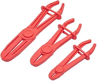 Juvale Fuel Line Clamp Set, Hose Pinch Off Pliers for Radiator, Brake, Coolant and Gas Line, Red (3 Sizes)