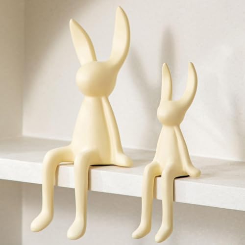 Adorable décoration de Pâques figurine lapin assis ornement maison